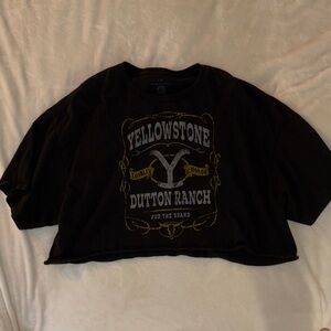 Black Graphic Crop Top